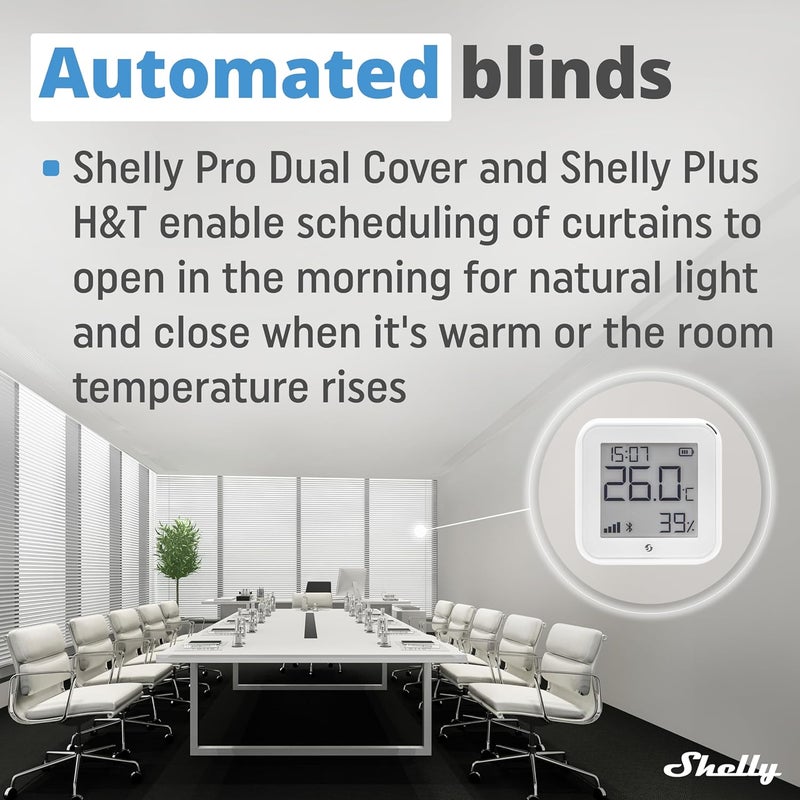 Shelly Pro Dual Cover/Shutter PM | LAN and Wi-Fi Connection, Professional DIN Rail Smart Dual Cover/Shutter Controller with 2 Covers 16 A Each | Home Automation | Precise Power Metering - Image 3
